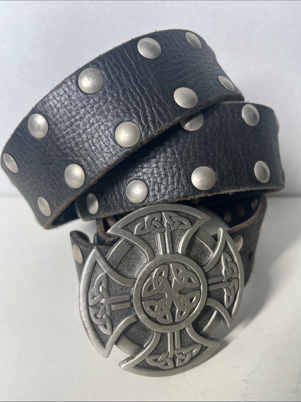 Celtic Cross Leather Belt